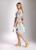 Ärmelloses Midi-Kleid DEMONA mit Rundhalsausschnitt, taillierter Form und floralem Print