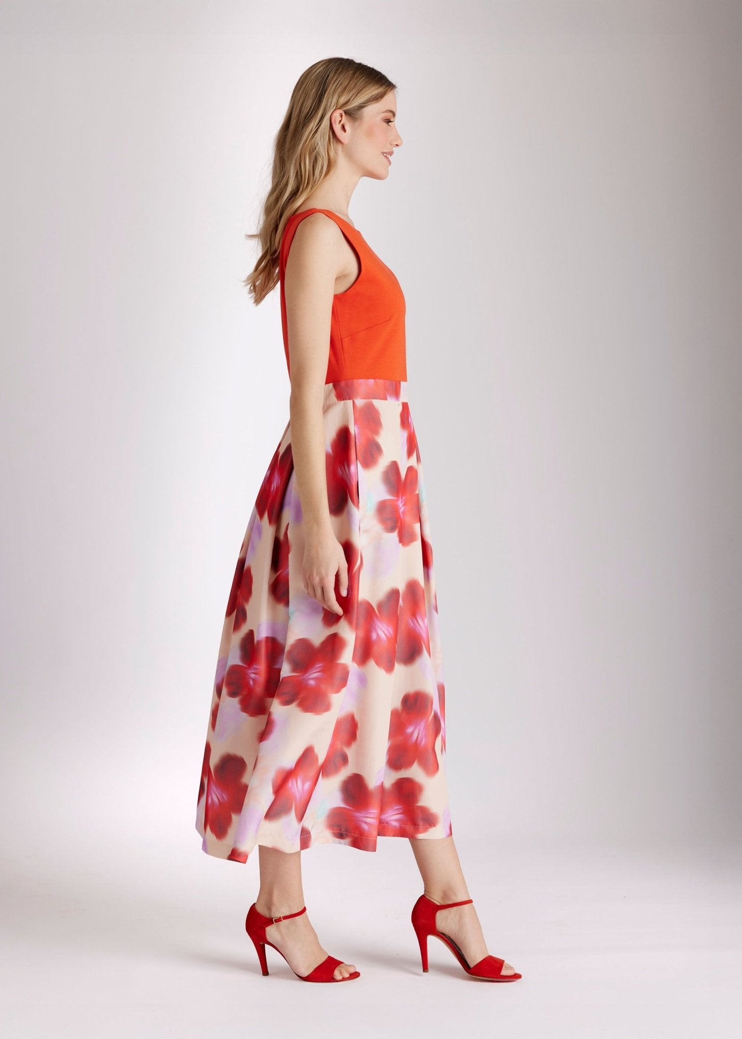 Tailliertes Kleid SUDIBARA im Patch aus Viskosejersey und Taft - FOX'S - Fashion