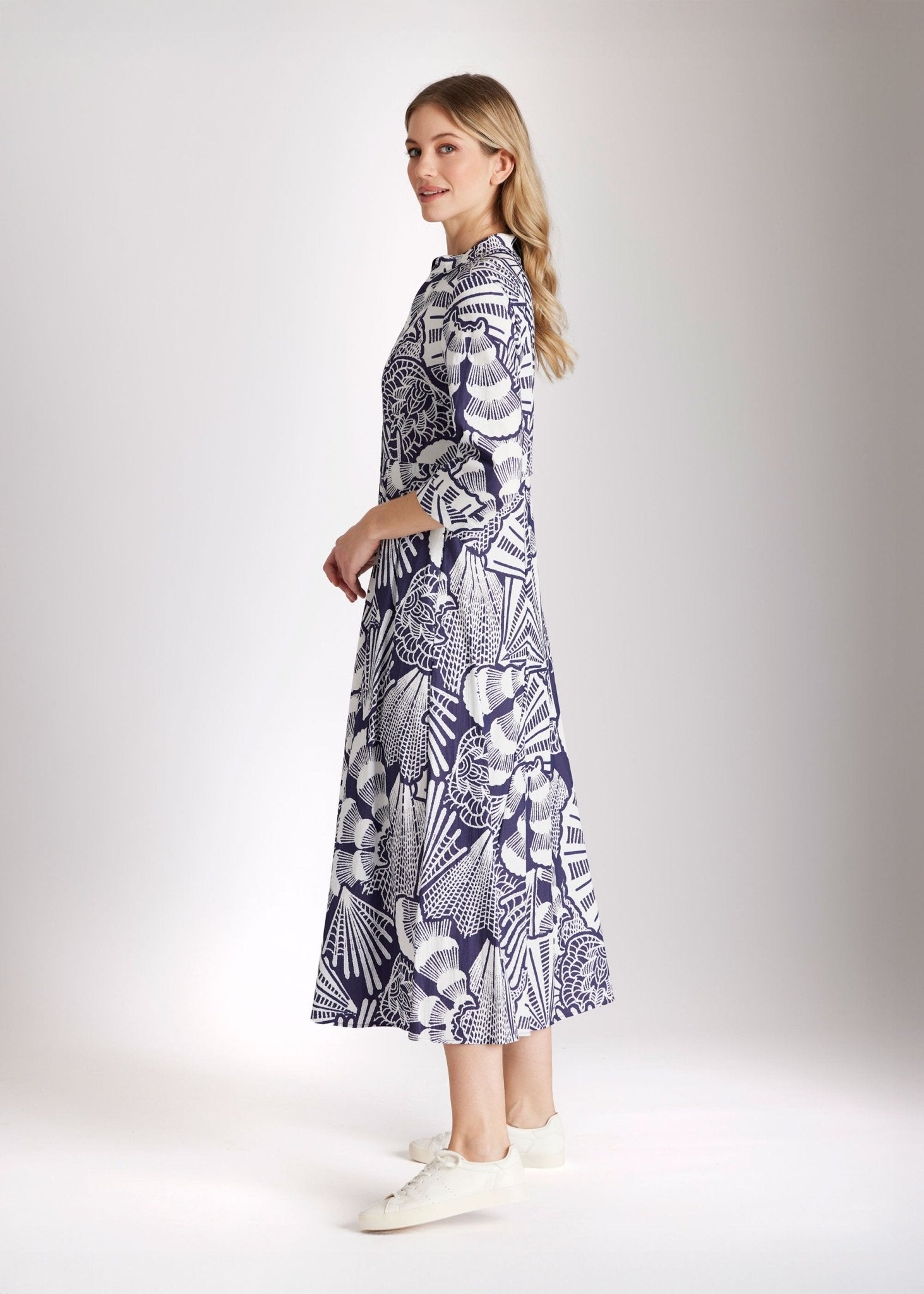 Tailliertes Midi - Kleid UVENTIA aus Bio - Baumwolle - FOX'S - Fashion