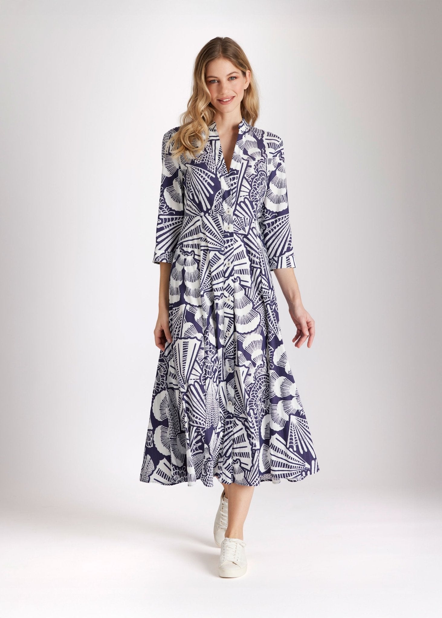 Tailliertes Midi - Kleid UVENTIA aus Bio - Baumwolle - FOX'S - Fashion