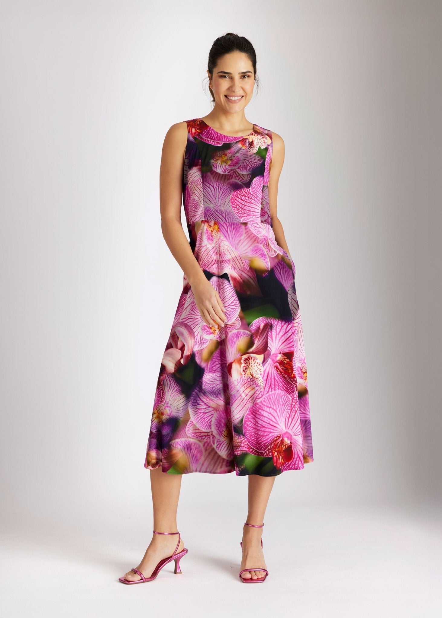 Tailliertes Midi - Kleid VOLCANA aus Viskose - FOX'S - Fashion