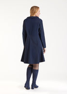 Kurze Tunika JUNIKA mit Kragen, langen Armen und seitlichen Eingrifftaschen in Dunkelblau